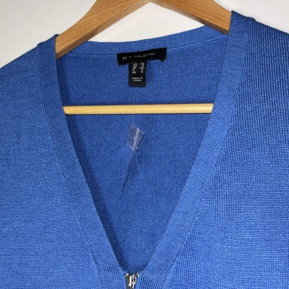 H by Halston blue full zip long cardigan sweater size xsmall - Picture 5 of 7